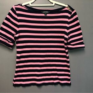 Ralph Lauren Stripe 100% Cotton top, size M